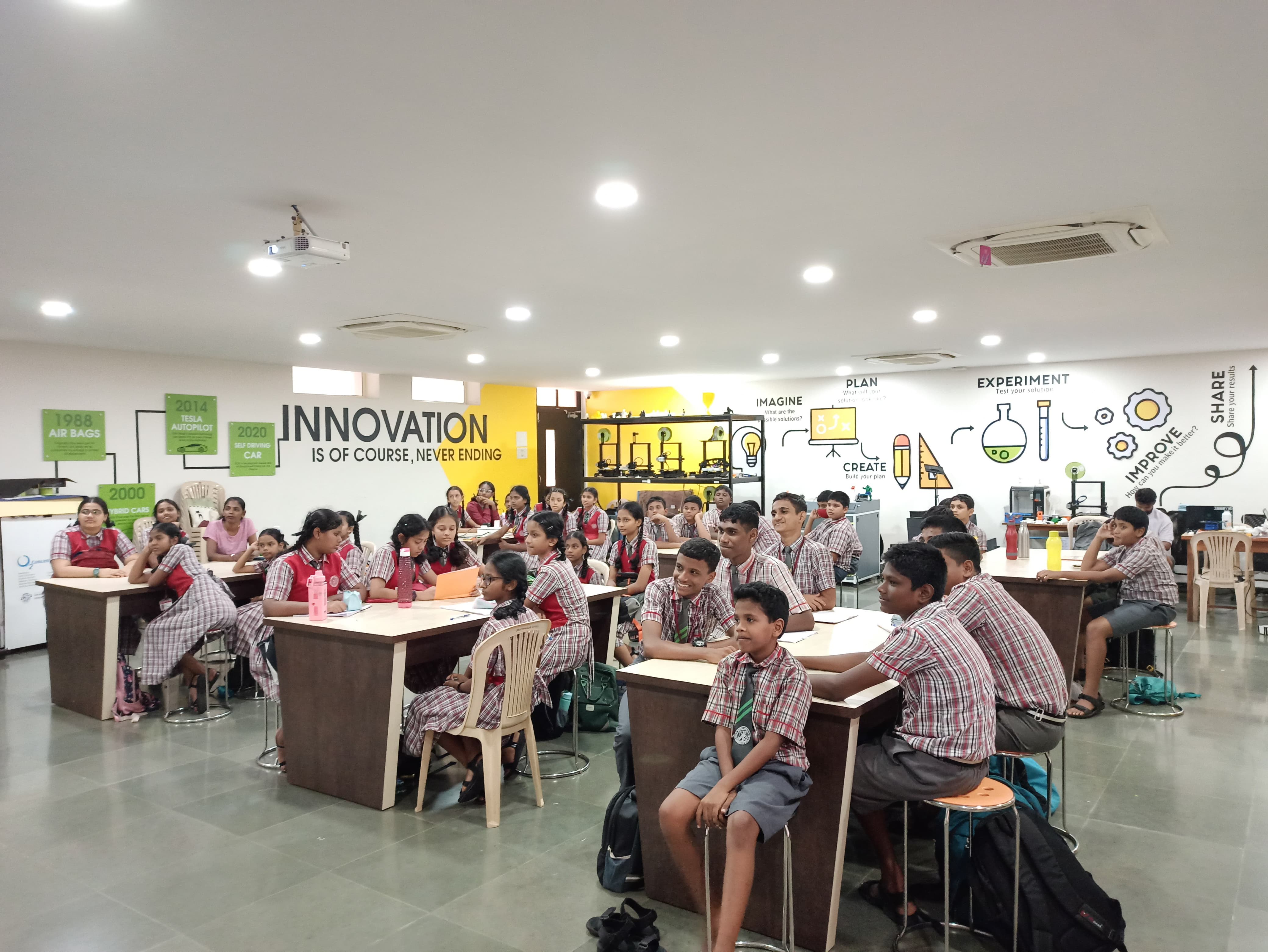 Think Design and Prototyping Session and Workshop on 3D Printing and Robotics for the students of Holy Spirit School, Margao-Goa. Batch-1