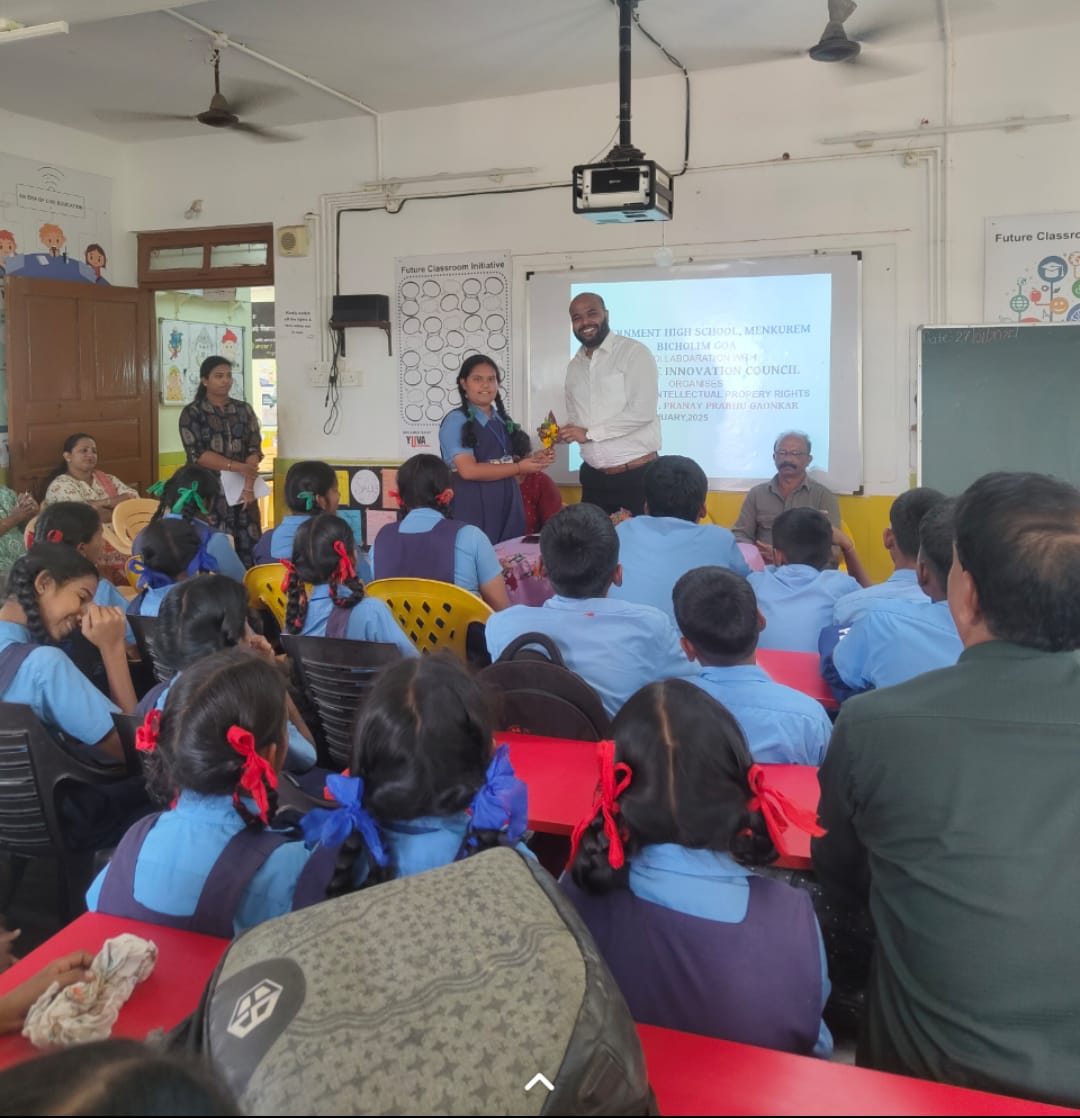 IPR session for the students of Govt High School, Mankurem- Bicholim-Goa.
