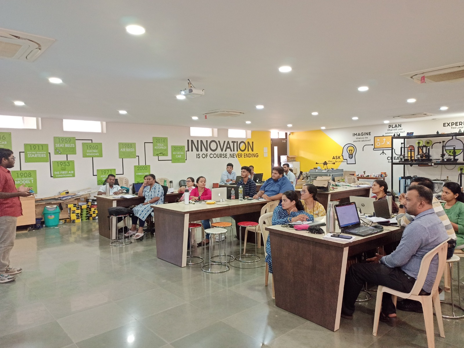 Day-3 of Faculty Development Program- Introduction to Electronics Components and Bi-Pedal Robot session for the IT Instructors schools teacher.